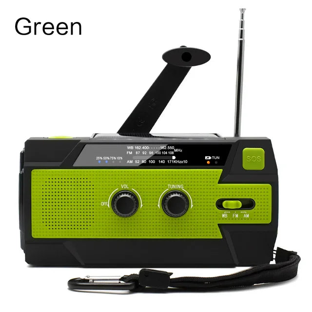 Solar Powered Emergency Radio With AM FM WB 4000mAh by eprolo