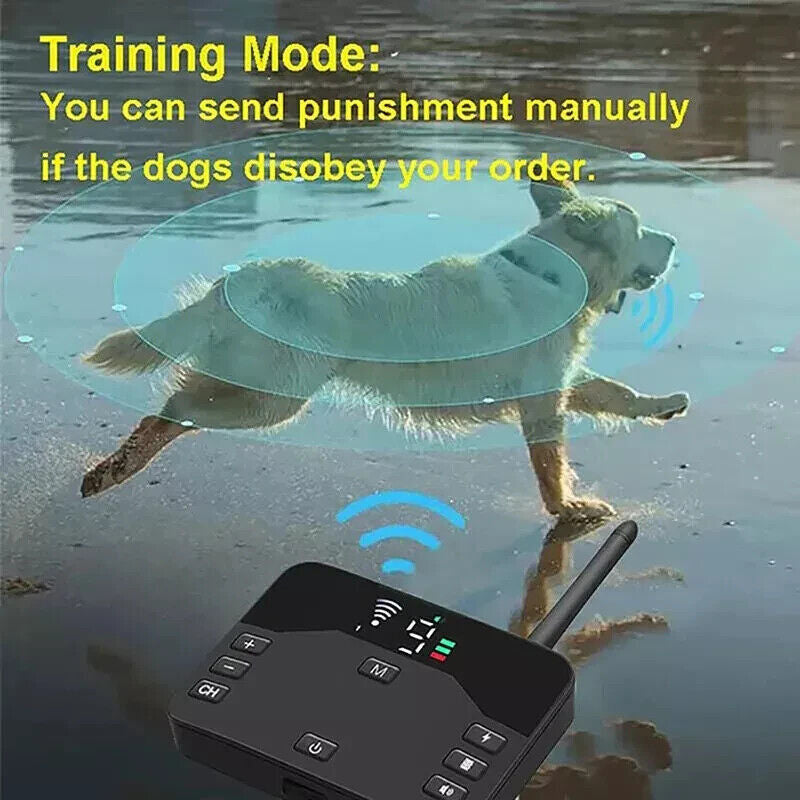 Wireless 2 in 1 Electric Dog Fence Containment System Rechargeable Shock Collar