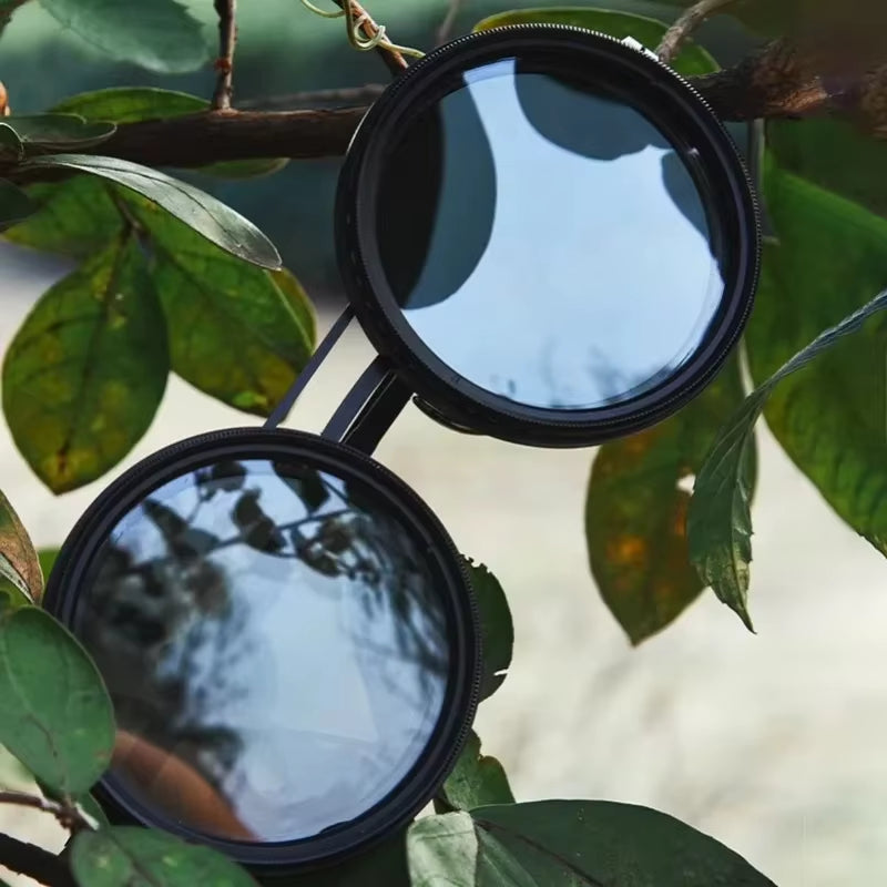 Adjustable 1-9 Sunglasses Fishing Rounded Polarized Glasses with ND Filter Lenses Handcrafted Retro Glasses Unisex Vintage Style