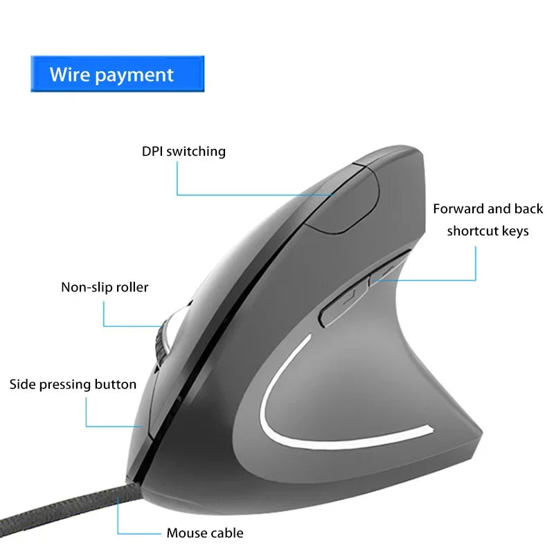 Ergonomic Gaming Wireless Vertical Mouse For Comfort by eprolo