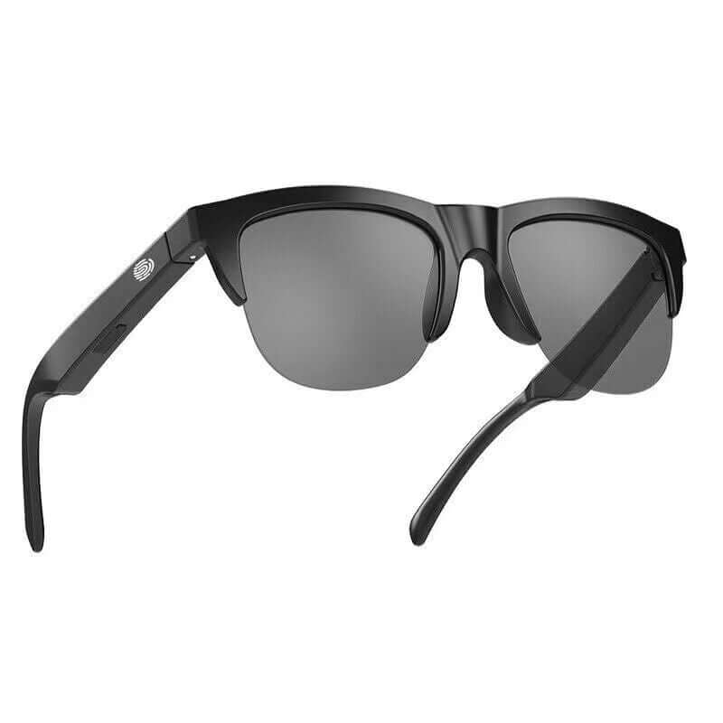 Wireless Bluetooth 5.3 smart glasses with IPX4 waterproof speakers, stylish design.